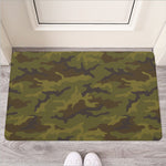 Brown Green Camouflage Print Rubber Doormat