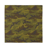 Brown Green Camouflage Print Silk Bandana