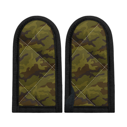Brown Green Camouflage Print Skillet Handle Cover