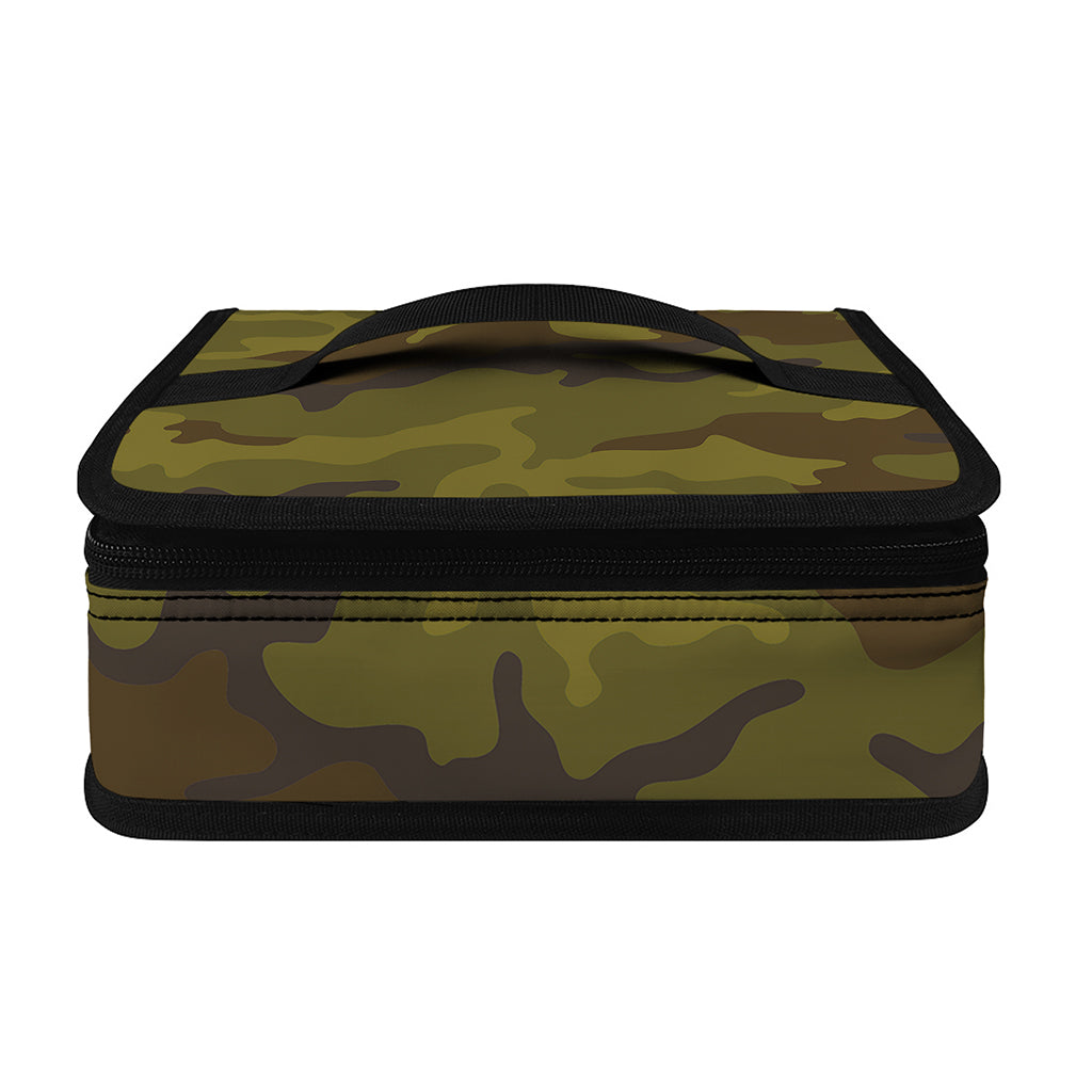 Brown Green Camouflage Print Small Lunch Bag