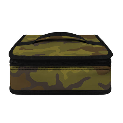 Brown Green Camouflage Print Small Lunch Bag
