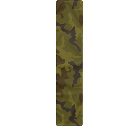 Brown Green Camouflage Print Table Runner