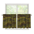 Brown Green Camouflage Print Tier Curtains