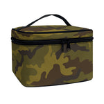 Brown Green Camouflage Print Travel Makeup Bag