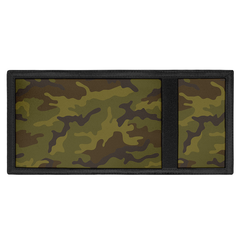 Brown Green Camouflage Print Trifold Wallet