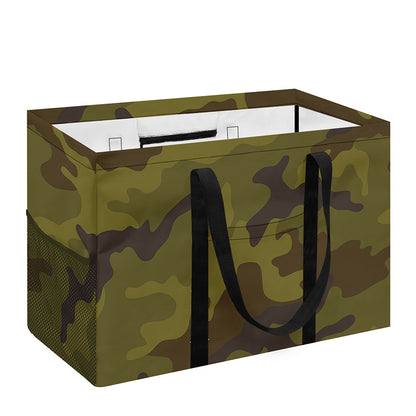 Brown Green Camouflage Print Utility Tote Bag