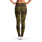 Brown Green Camouflage Print Women's Leggings