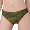 Brown Green Camouflage Print Women's Panties