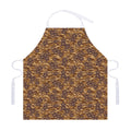 Brown Hawaiian Camo Flower Pattern Print Adjustable Apron