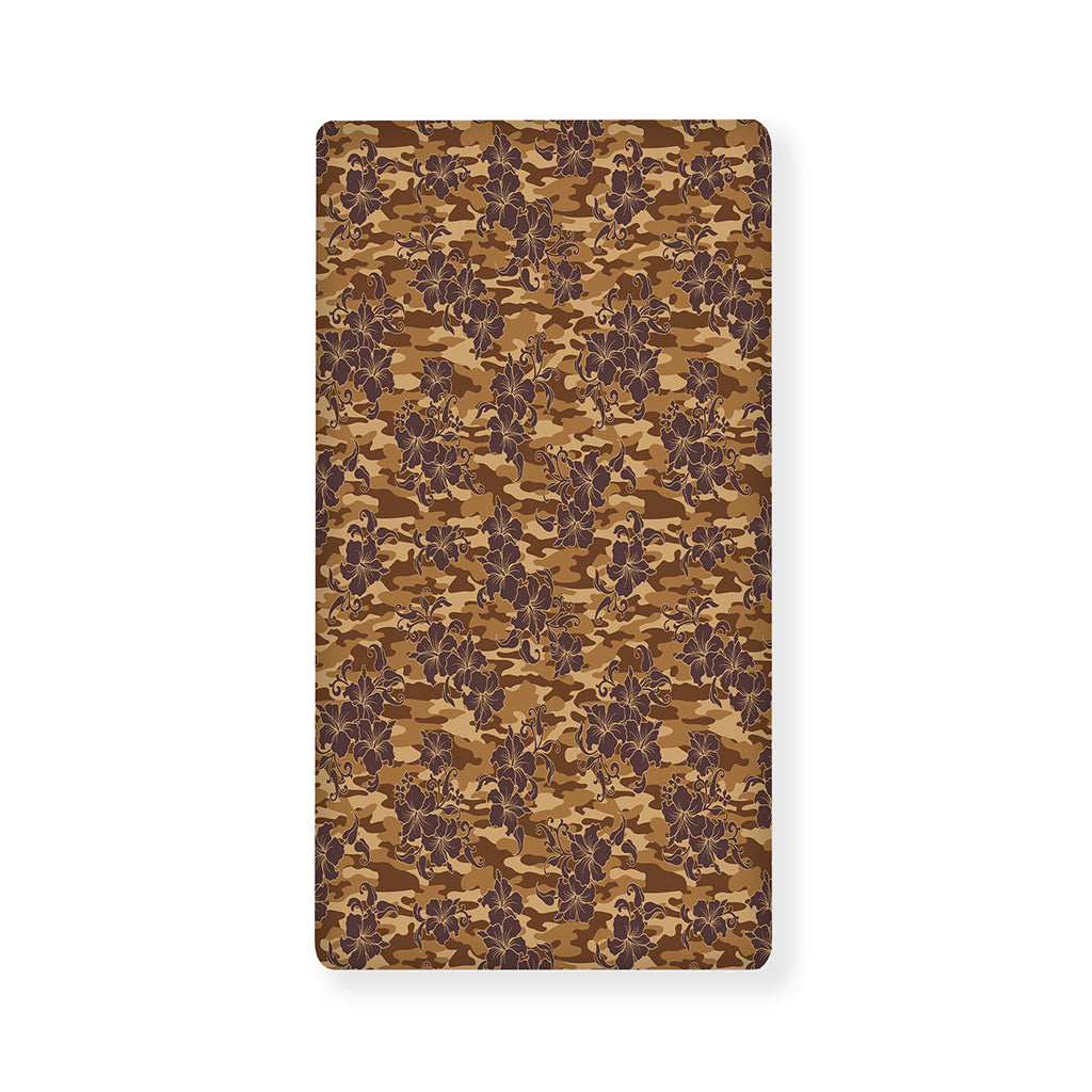 Brown Hawaiian Camo Flower Pattern Print Baby Crib Sheet