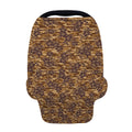 Brown Hawaiian Camo Flower Pattern Print Baby Seat Cover