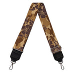 Brown Hawaiian Camo Flower Pattern Print Bag Strap