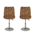 Brown Hawaiian Camo Flower Pattern Print Bar Stool Covers