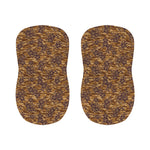 Brown Hawaiian Camo Flower Pattern Print Bar Stool Covers