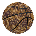 Brown Hawaiian Camo Flower Pattern Print Basketball