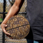 Brown Hawaiian Camo Flower Pattern Print Basketball