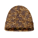 Brown Hawaiian Camo Flower Pattern Print Beanie