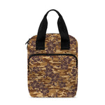 Brown Hawaiian Camo Flower Pattern Print Bible Tote Bag