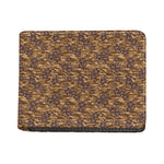 Brown Hawaiian Camo Flower Pattern Print Bifold Wallet