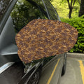 Brown Hawaiian Camo Flower Pattern Print Car Side Mirror Covers