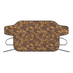 Brown Hawaiian Camo Flower Pattern Print Car Windshield Snow Cover