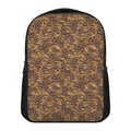 Brown Hawaiian Camo Flower Pattern Print Casual Backpack
