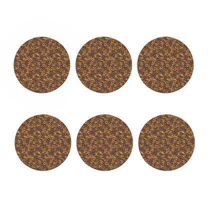 Brown Hawaiian Camo Flower Pattern Print Coaster Set