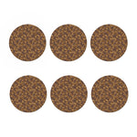 Brown Hawaiian Camo Flower Pattern Print Coaster Set