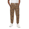 Brown Hawaiian Camo Flower Pattern Print Cotton Pants