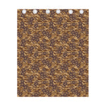 Brown Hawaiian Camo Flower Pattern Print Curtain