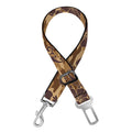 Brown Hawaiian Camo Flower Pattern Print Dog Seat Belt