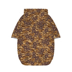 Brown Hawaiian Camo Flower Pattern Print Dog Zip Up Hoodie