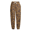 Brown Hawaiian Camo Flower Pattern Print Fleece Lined Knit Pants