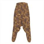 Brown Hawaiian Camo Flower Pattern Print Hammer Pants