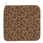 Brown Hawaiian Camo Flower Pattern Print Hand Towel