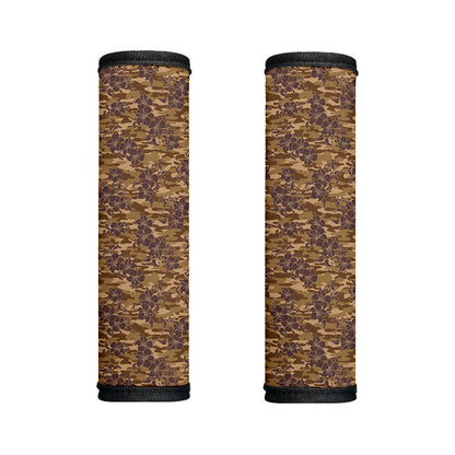 Brown Hawaiian Camo Flower Pattern Print Handle Covers