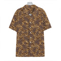 Brown Hawaiian Camo Flower Pattern Print Hawaiian Shirt