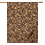 Brown Hawaiian Camo Flower Pattern Print House Flag