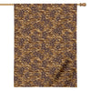 Brown Hawaiian Camo Flower Pattern Print House Flag