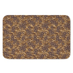 Brown Hawaiian Camo Flower Pattern Print Indoor Door Mat