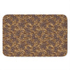 Brown Hawaiian Camo Flower Pattern Print Indoor Door Mat