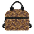 Brown Hawaiian Camo Flower Pattern Print Insulated Lunch Bag