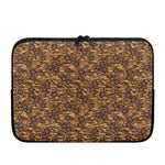 Brown Hawaiian Camo Flower Pattern Print Laptop Sleeve