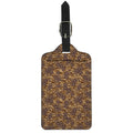 Brown Hawaiian Camo Flower Pattern Print Luggage Tag