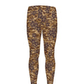 Brown Hawaiian Camo Flower Pattern Print Men's Leggings