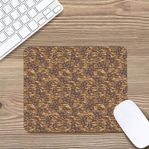 Brown Hawaiian Camo Flower Pattern Print Mouse Pad