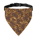 Brown Hawaiian Camo Flower Pattern Print Over The Collar Dog Bandana