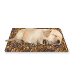 Brown Hawaiian Camo Flower Pattern Print Pet Cooling Mat Cover