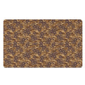 Brown Hawaiian Camo Flower Pattern Print Polyester Doormat