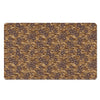 Brown Hawaiian Camo Flower Pattern Print Polyester Doormat